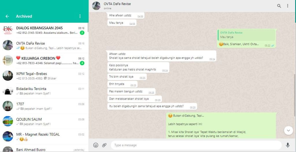 Ovta Aulia Fatimah Habibah sedang Curhat ke Ninja Muslim Ziyad imana
